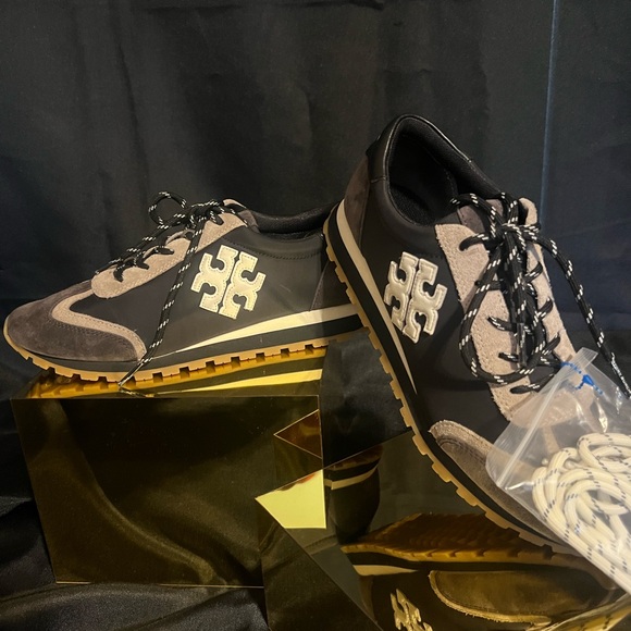 Tory Burch Shoes - Tory Burch Good Luck Trainer Sneakers in Black and Gray size 8 NEW